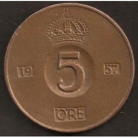 SWEDEN 5 Ore 1957