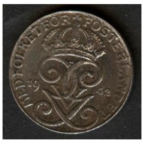 SWEDEN 1 Ore 1942 iron