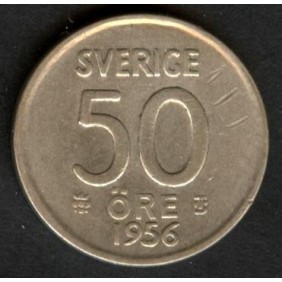 SWEDEN 50 Ore 1956 AG