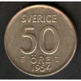 SWEDEN 50 Ore 1954 AG