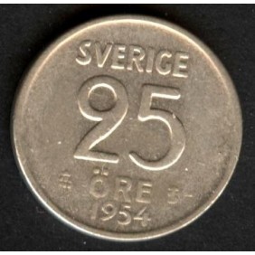 SWEDEN 25 Ore 1954 AG