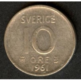 SWEDEN 10 Ore 1961 TS AG