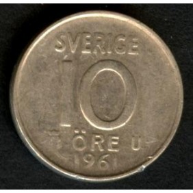 SWEDEN 10 Ore 1961 U AG