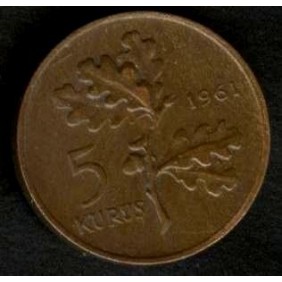 TURKEY 5 Kurus 1961