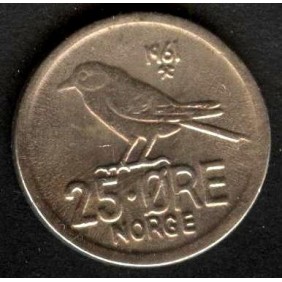 NORWAY 25 Ore 1961
