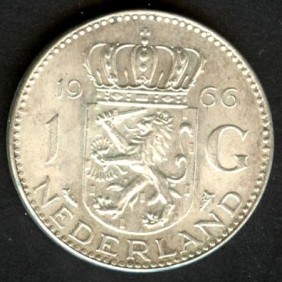 NETHERLANDS 1 Gulden 1966 AG