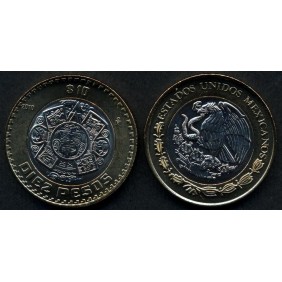 MEXICO 10 Pesos 2010 Aztec...