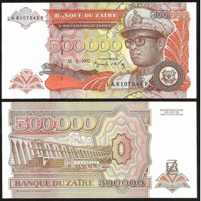 ZAIRE 500.000 Zaires 1992