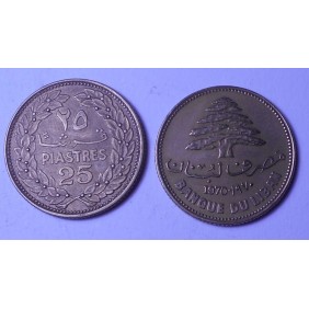 LEBANON 25 Piastres 1970