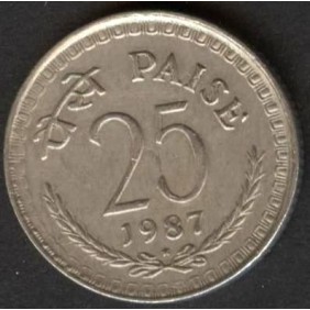 INDIA 25 Paise 1987 H
