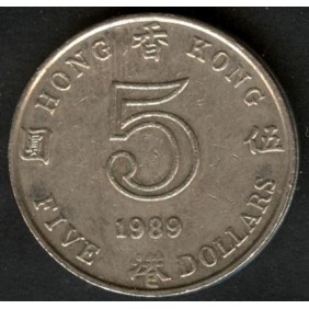 HONG KONG 5 Dollars 1989