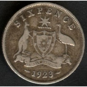 AUSTRALIA 6 Pence 1923 AG