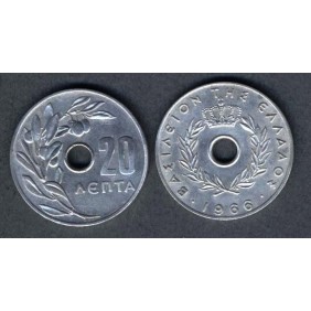 GREECE 20 Lepta 1966
