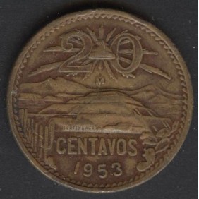 MEXICO 20 Centavos 1953