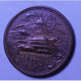 MEXICO 20 Centavos 1943