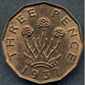 GREAT BRITAIN 3 Pence 1937