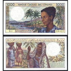 COMOROS 1000 Francs 1986