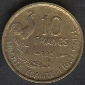FRANCE 10 Francs 1951 B