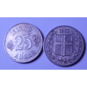 ICELAND 25 Aurar 1966