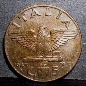 5 Centesimi IMPERO 1943