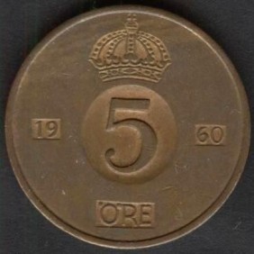 SWEDEN 5 Ore 1960