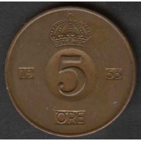 SWEDEN 5 Ore 1953