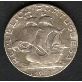 PORTUGAL 2 1/2 Escudos 1947 AG