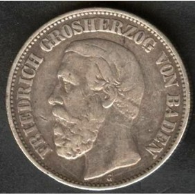 BADEN 2 Mark 1901 AG...