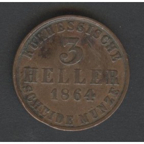 HESSE CASSEL 3 Heller 1864