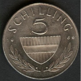 AUSTRIA 5 Schilling 1969 Proof