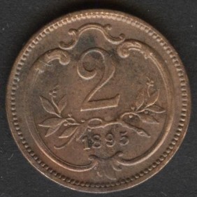 AUSTRIA 2 Heller 1895