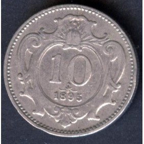 AUSTRIA 10 Heller 1895