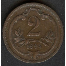 AUSTRIA 2 Heller 1894