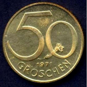 AUSTRIA 50 Groschen 1971 Proof