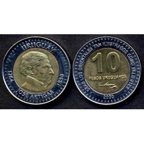 URUGUAY 10 Pesos 2000 J....