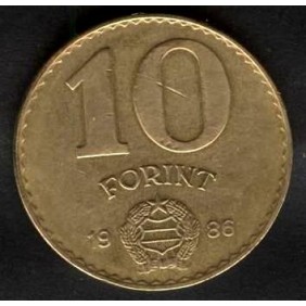 HUNGARY 10 Forint 1986