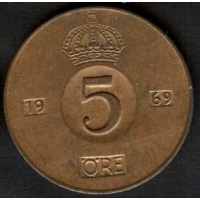 SWEDEN 5 Ore 1969