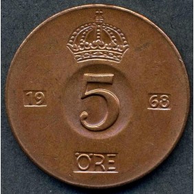 SWEDEN 5 Ore 1968