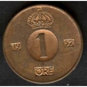 SWEDEN 1 Ore 1957