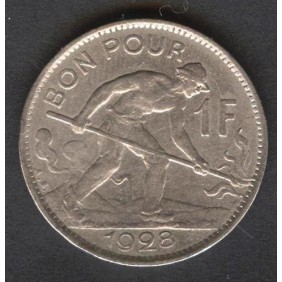 LUXEMBOURG 1 Franc 1928