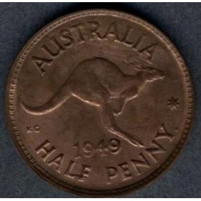 AUSTRALIA 1/2 Penny 1949 (p)