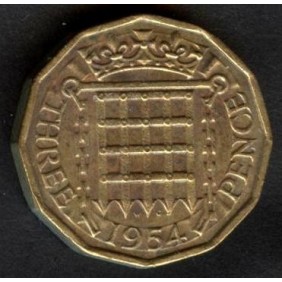 GREAT BRITAIN 3 Pence 1954