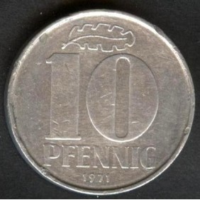 DDR 10 Pfennig 1971