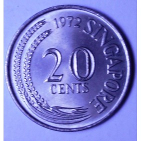 SINGAPORE 20 Cents 1972