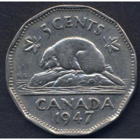 CANADA 5 Cents 1947