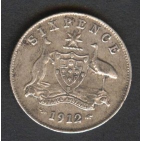 AUSTRALIA 6 Pence 1912 AG