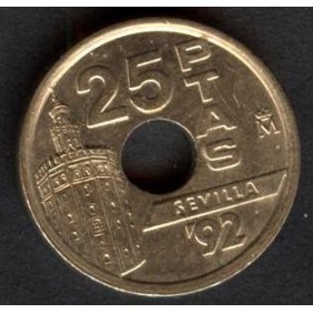 SPAIN 25 Pesetas 1992 Tower...