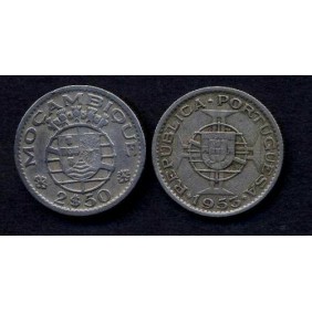 MOZAMBIQUE 2 1/2 Escudos 1953