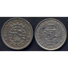 ANGOLA 2 1/2 Escudos 1969