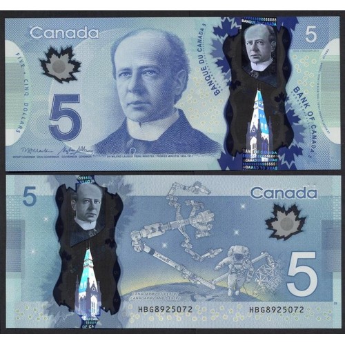 CANADA 5 Dollars 2013 Polymer